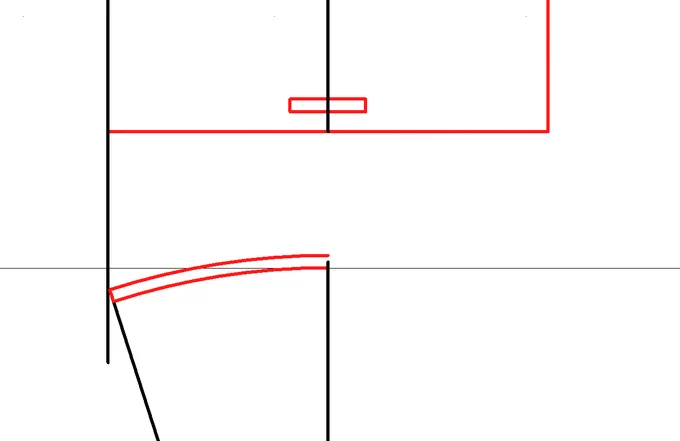 こう、平面で描いた屋根板を図中で曲げるときに(伝われ)円周の長さをどう決めた問か分からなくてちょっと伸ばしたり縮めたりしながらその都度測って決めてたんだけど、普通に計算で出せることに気づいてしまった。
今までの苦労はいったい… 