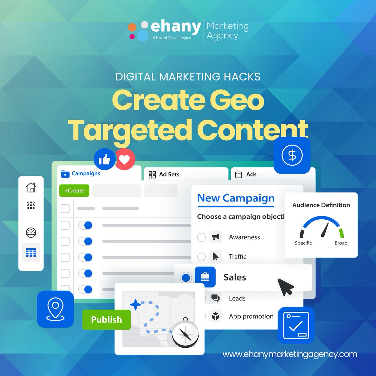 ehanymarketing's tweet image. Geo targeting is the practice of delivering advertising content within a defined geographic boundary to customers who meet specified criteria. Geo-targeted marketing also allows brands to hone in on users based on behaviors and demographics.
#EhanyMarketing #DigitalMarketingHacks