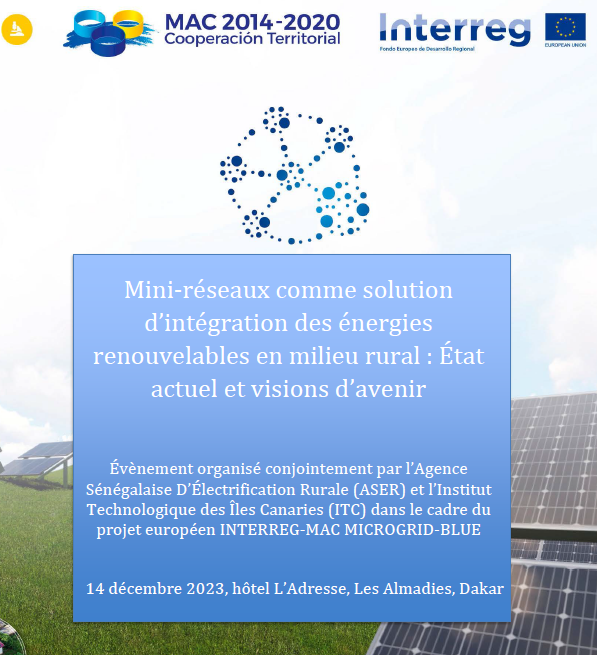 🔴Sigue en directo la Jornada #MicrogridBlue sobre microrredes con energías renovables en zonas rurales, celebrada en #Senegal 
💻 shorturl.at/cJKV6 (idioma 🇫🇷)

🌍Presentamos el sistema de generación distribuida instalado en la aldea de #Guidakhar
shorturl.at/nBET8