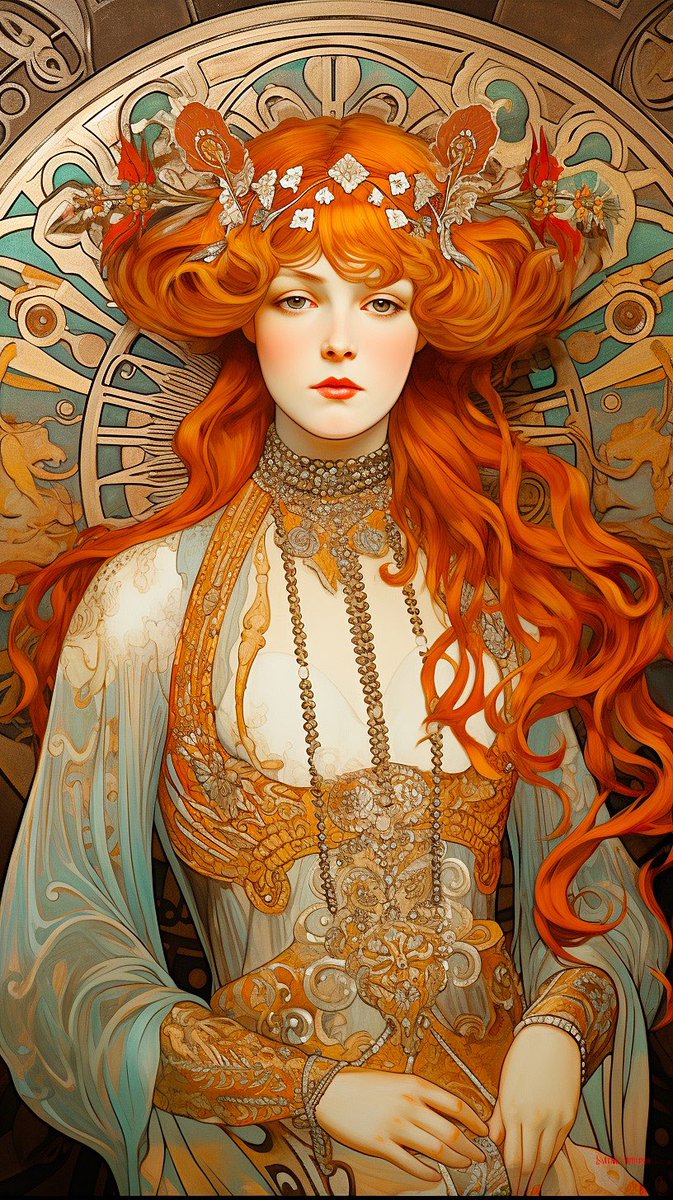heck1969's tweet photo. ART NOUVEAU MUCHA
#MidjourneyPrompt #RandomTheme #DailyFun #AiPortrait
#aiart #midjourney
#midjourneyai #midjourneyart https://t.co/I4hgweeuux