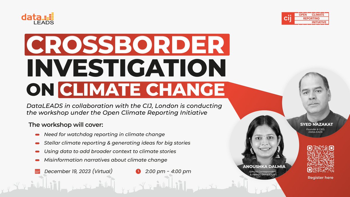 Calling all journalists, editors &amp; newsrooms focused on climate change to join us in this endeavor to address #climatemisinformation.

This virtual workshop is a part of the Open Climate Reporting Initiative (OCRI) in India, by <a href="/cijournalism/">The Centre for Investigative Journalism</a> 

Apply here- forms.gle/AJbGkLcx7CD7Y2…
