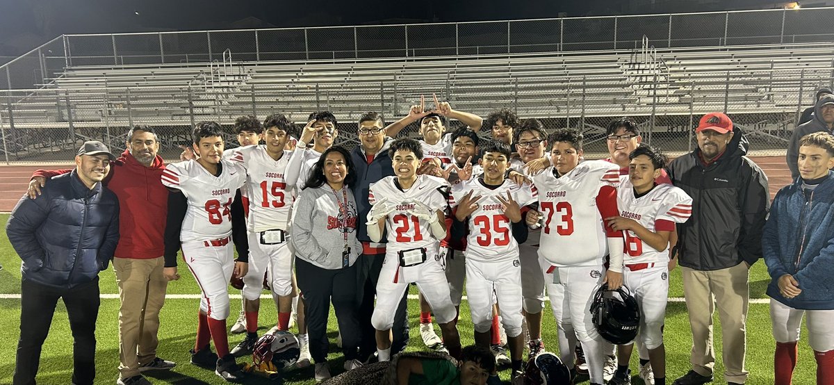 Tonight the Socorro Middle Bulldogs finished as their Football season on top and undefeated! Way to go Bulldogs!! #TeamSISD #BulldogsWinForever <a href="/Socorro_Middle/">Socorro Middle</a>