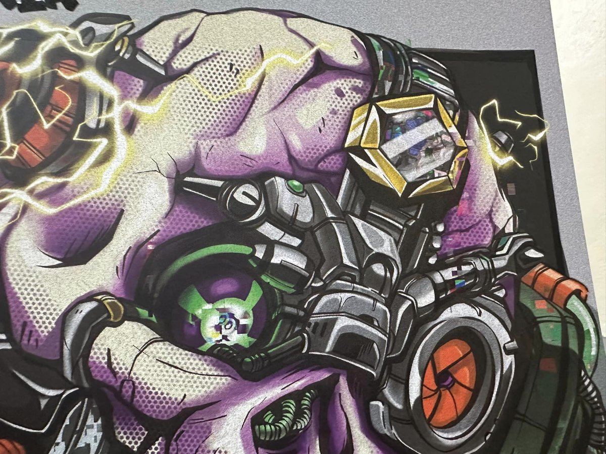 Pearia_Studio's tweet photo. 【Cyber Skull Returns】
The Cyber skull, reminiscent of a 90s video game antagonist, emerges from a dark space.

*Material: Paper + partial lighting effects.
 Size: H 45.8 x W 30.6 cm.
#mightymax 
#DCON 
#DCON2023 
#Designercon 
#Designercon2023 https://t.co/qn2QrYUmV6