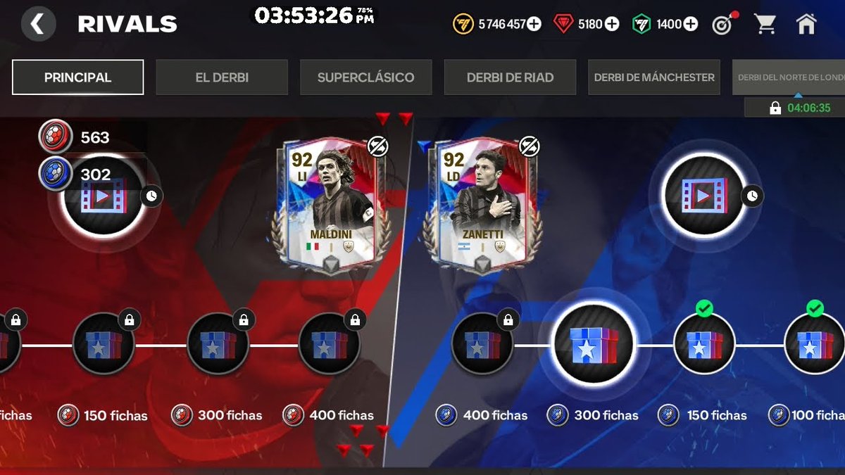 Hay posibilidad alguna de ese Zanetti??? No quiero a ese Maldini por que ya tengo el icono básico de 92, entonces quiero a Zanetti @EL_PROFE_FIFA @JoseAlep1