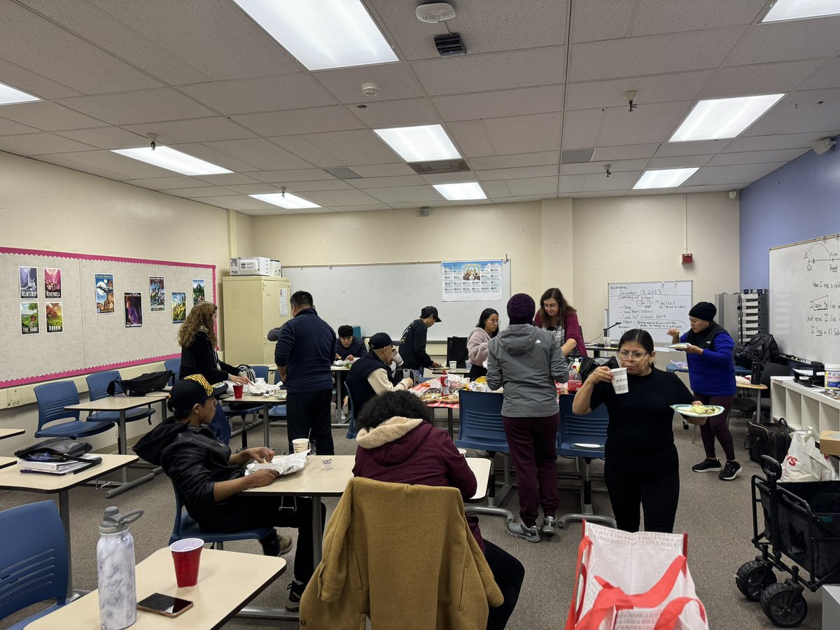 Our ESL evening students are celebrating the end of the quarter, wonderful times together, and the holiday season. Such amazing people! Congratulations! #pausd #donaustin #paloaltoadultschool #pausdpromise