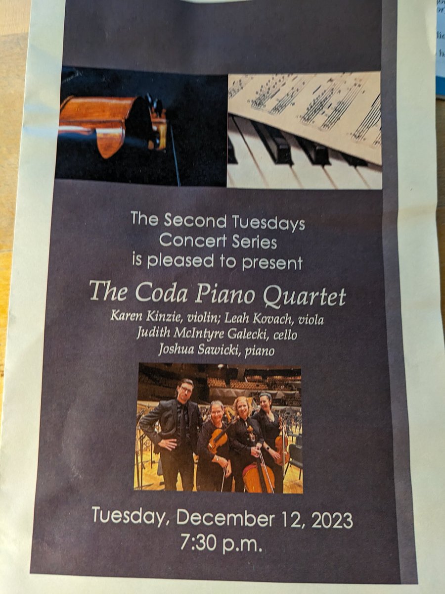 BassoonDoug's tweet photo. 2 evenings of great concerts! Jeremy Denk began with a piece by Clark Wieck Schumann. https://t.co/55qiNDesSR