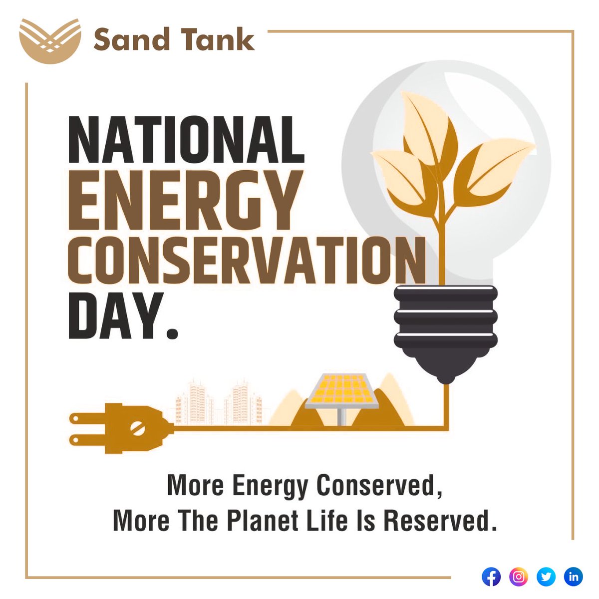 Switch off, unplug, and make a difference. Celebrate National Energy Conservation Day by taking small steps for a more sustainable future. 

#Sandtankfoundation #NationalEnergyDay #NationalEnergyConservationDay #EnergyConservationDay #ConservationNation #PowerOfSavings