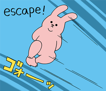 嫌なことからはエスケープ!  第6弾スキウサギスタンプ発売中→