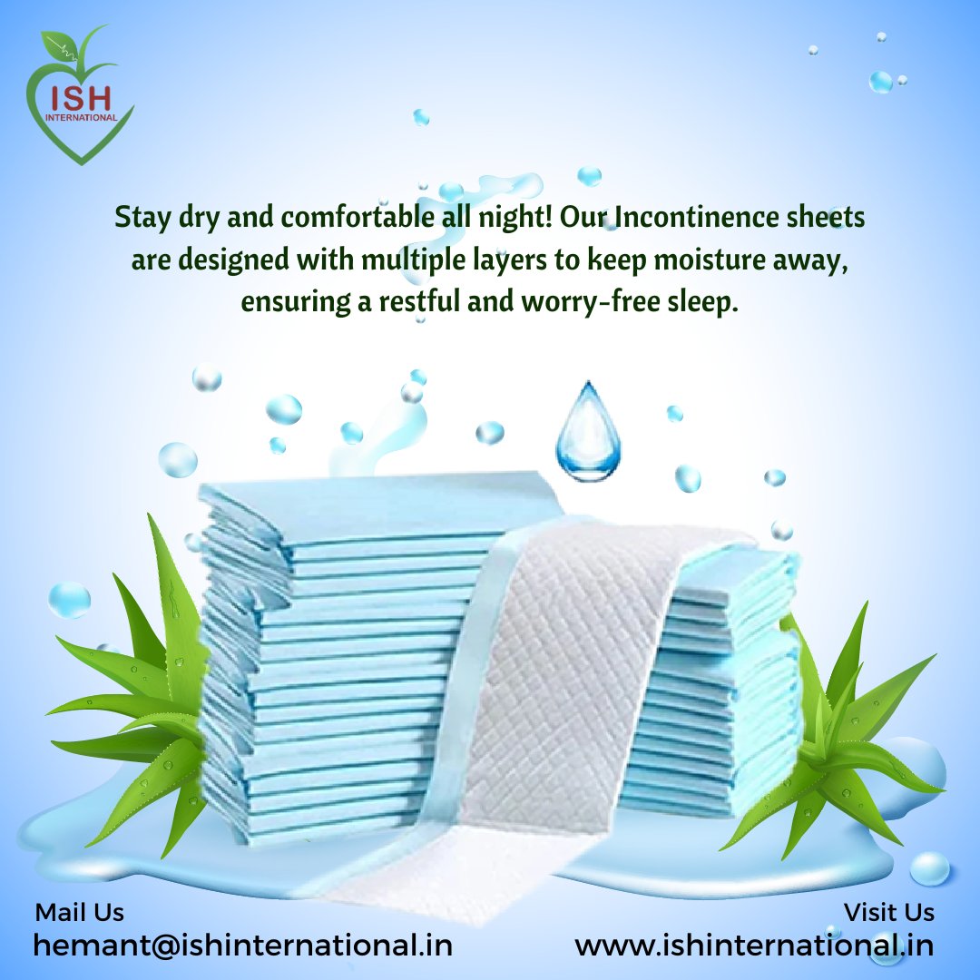 Embrace worry-free nights with our Incontinence sheets – crafted with multiple layers to keep you dry and comfortable. Sleep soundly knowing that every layer is designed for your ultimate comfort!

#DryComfort #GoodNightSleep #IncontinenceCare #EveryTouchMatter #SleepWell #india
