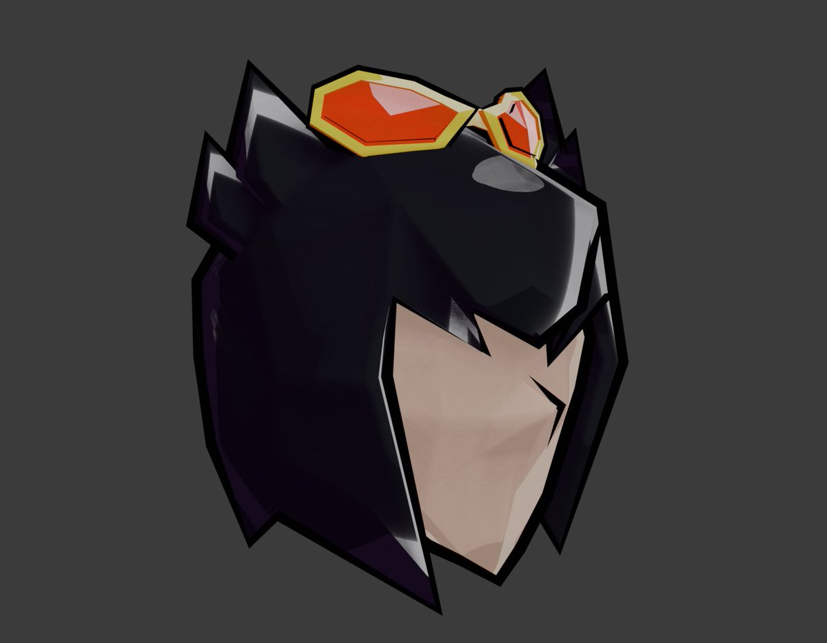 Fused_Zamae's tweet image. what a weird drawing I made *Pinocchio nose grows* #blender #celshading #3dart