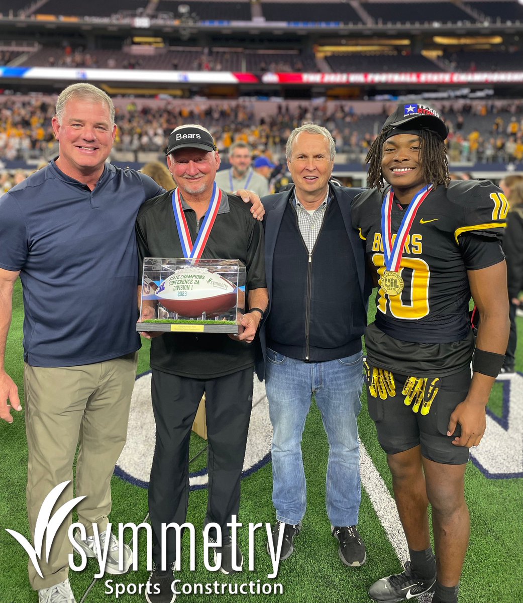 A BIG congratulations to Symmetry customer @TimpsonISD for winning the Conf. 2A-DI UIL State Football Championship! 🏆 As an Official UIL Sponsor, we were proud to present a commemorative football celebrating the hard work of these coaches and athletes! 🏈 We’re so proud for you!