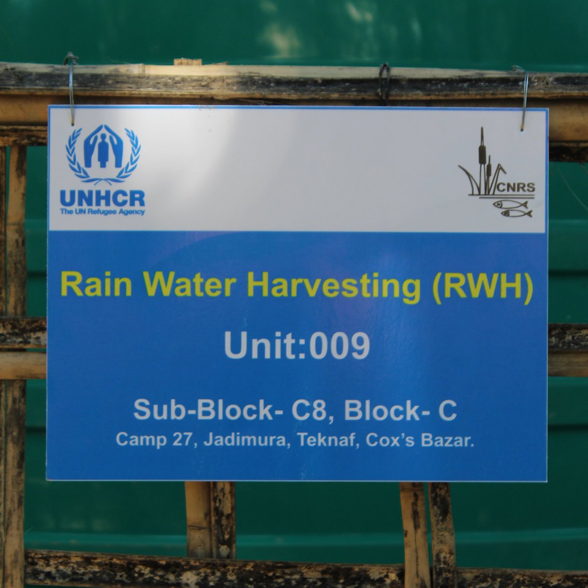 Scarciy of #water is high at #rohingyarefugee camps. 
UNHCR-CNRS installed 30 #Rainwaterharvesting system in two camps to #resolve the #irrigation water problem.