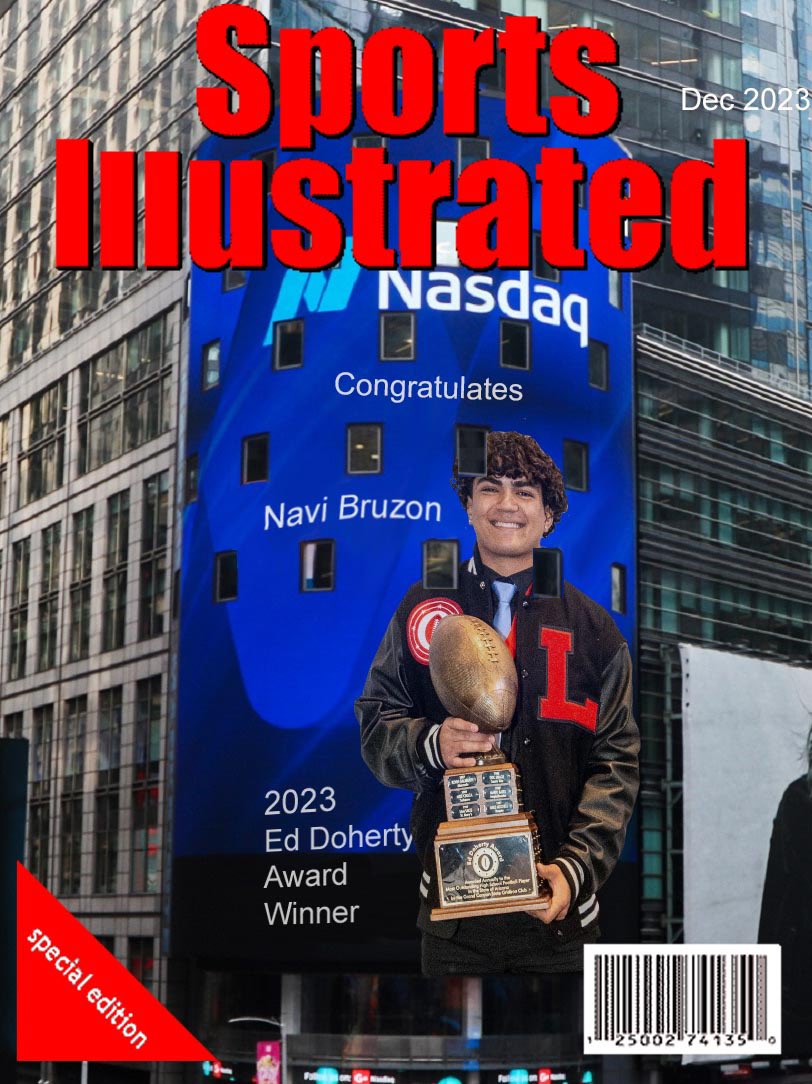 2023 #EdDohertyAward winner @navibruzon overlooks Times Square earlier this week. He later committed to @ASUFootball & will enroll next semester! #BeRelevant @azc_obert @brockpurdy13 @Bijan5Robinson @ty_thompson7 @MarchiolNicco @Devonddampier