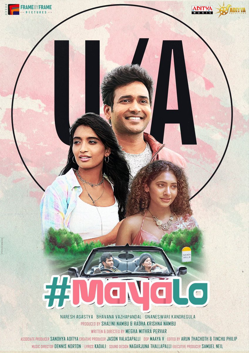 PRO_Tirumalasetty Venkatesh (@vickyvenki1) on Twitter photo #MayaLo, the romantic entertainer, certified with U/A. ๐ค๐
All Set to spread love and excitement on the big screens from tomorrow!! ๐ฌ๐ฅ
#MayaloTheFilm
#MayloOnDec15th
#NareshAgastya <a href="/BVazhapandal/">Bhavana Vazhapandal</a> <a href="/GnaneswariKand2/">GnaneswariKandregula</a> <a href="/mmpervar/">Megha Mithra Pervar</a> <a href="/dennisnorton02/">Dennis Norton</a> <a href="/fbf_pictures/">Framebyframe pictures pvt ltd</a> <a href="/nambushalini/">ShaliniNambu</a> #MayaLo, the romantic entertainer, certified with U/A. ๐ค๐
All Set to spread love and excitement on the big screens from tomorrow!! ๐ฌ๐ฅ
#MayaloTheFilm
#MayloOnDec15th
#NareshAgastya <a href="/BVazhapandal/">Bhavana Vazhapandal</a> <a href="/GnaneswariKand2/">GnaneswariKandregula</a> <a href="/mmpervar/">Megha Mithra Pervar</a> <a href="/dennisnorton02/">Dennis Norton</a> <a href="/fbf_pictures/">Framebyframe pictures pvt ltd</a> <a href="/nambushalini/">ShaliniNambu</a>