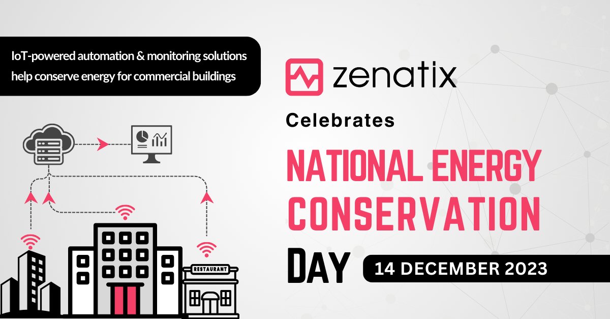 Zenatix is celebrating National Energy Conservation Day to promote energy efficiency and its conservation in India.  Join our journey to a world where every watt counts.

#ZenConnect #EnergyEfficiency #Sustainability #EnergyConservation #IoT #IoTSolutions #EnergySaving