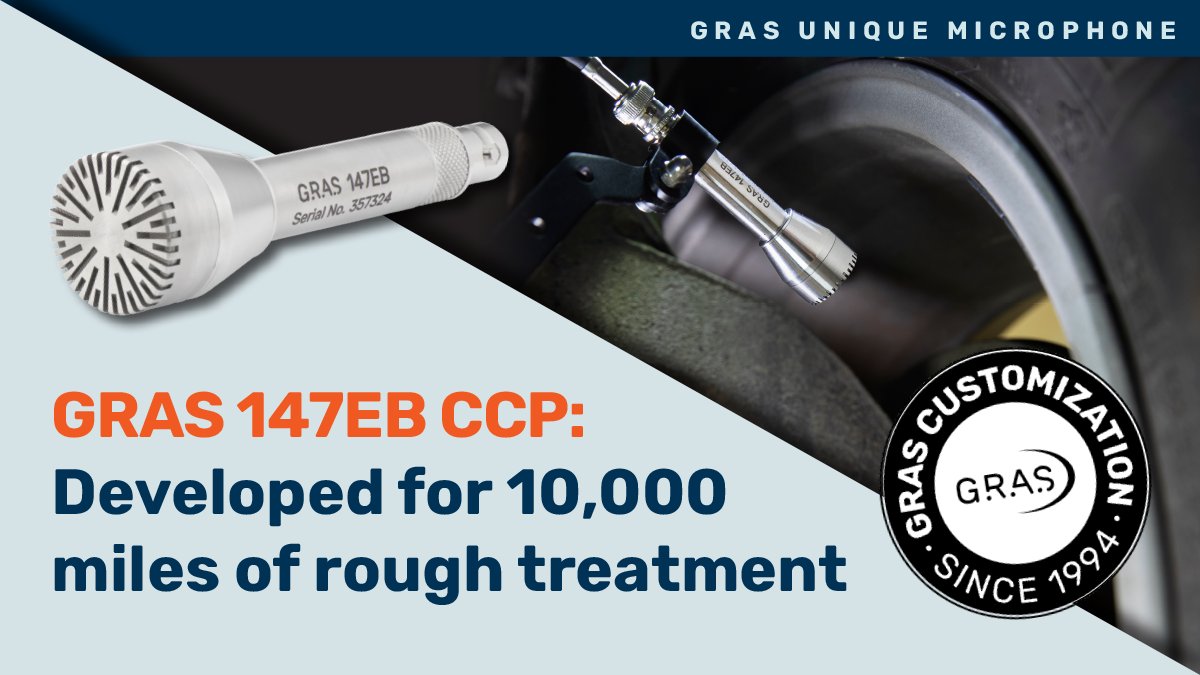Because of rain, salt, snow, and ice, the wheelhouse of a car is hostile to regular test microphones. That's why we developed the GRAS 147EB, an extremely robust microphone designed for on-road brake noise testing – in all weather conditions.
Read more&gt; grasacoustics.com/customization/…