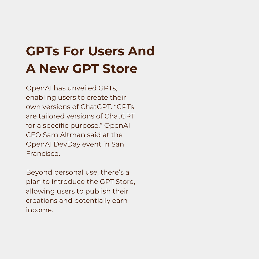 ZenautomateZen's tweet image. Witness the Future Unveiled! Dive into the groundbreaking updates from OpenAI&apos;s Dev Day.

#OpenAIDown  #ai #developer  #ChatGPT  #aiautomation #BusinessGrowth  #hashtag  #agency