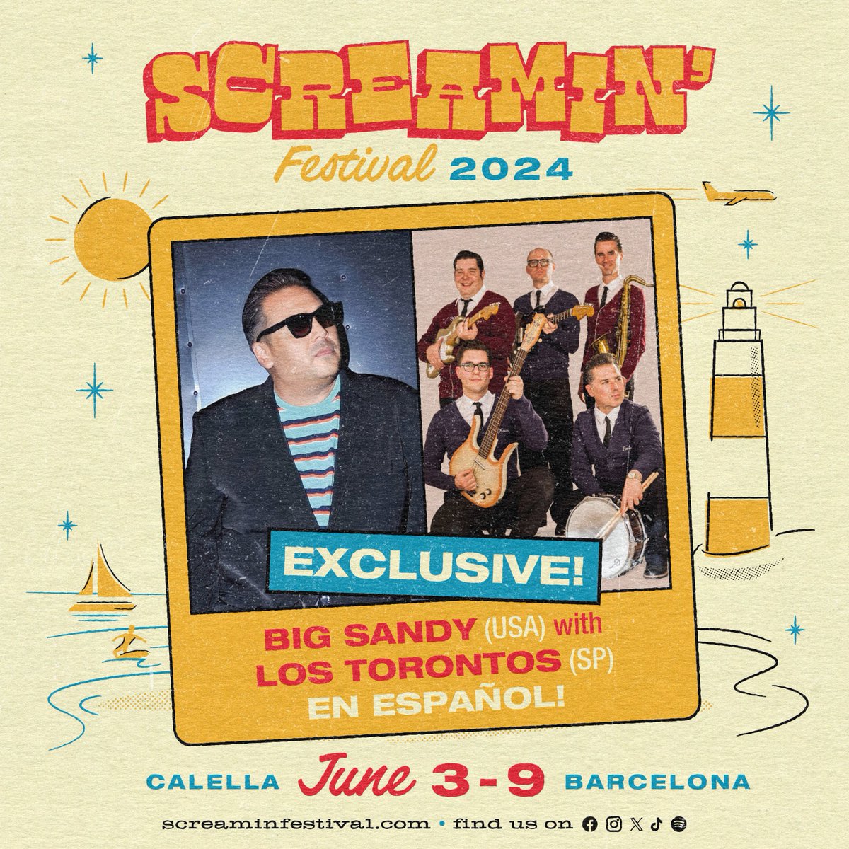 Screamin_Summer's tweet photo. Big Sandy with Los Torontos en español, an exclusive show not to be missed! 
#screaminfestival #screaminfestival2024 https://t.co/Zje8l6jW5l