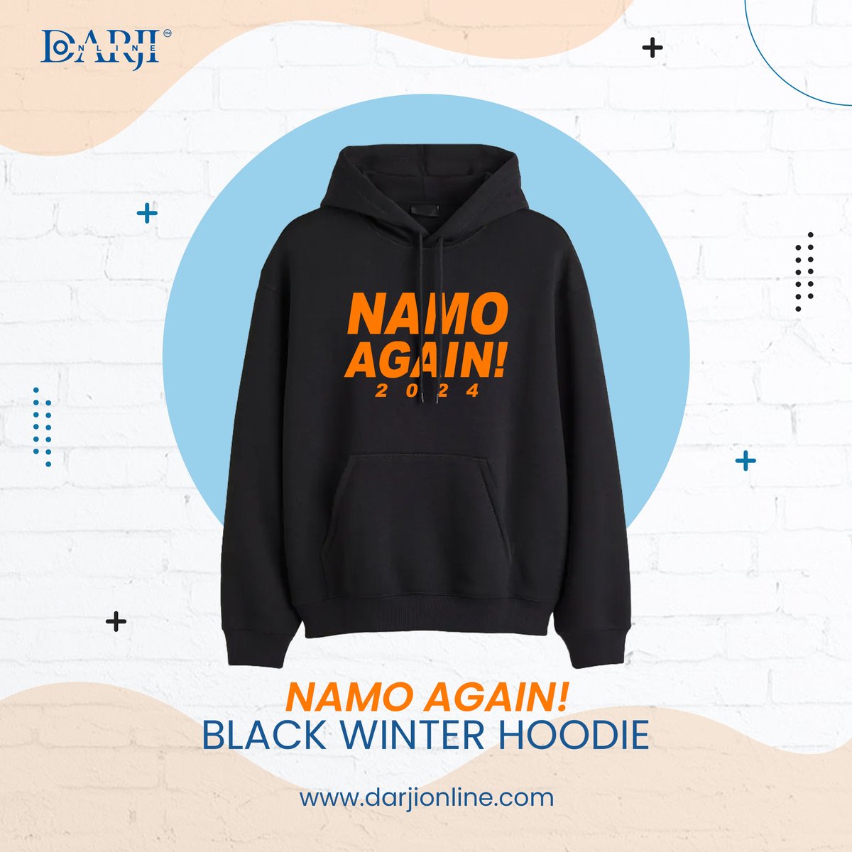 Stay cozy in the season's coolest attire! Introducing our 'NAMO AGAIN!' Black Winter Hoodie - where style meets comfort effortlessly. ❄️🖤 #WinterEssentials #NamoAgain #FashionForward