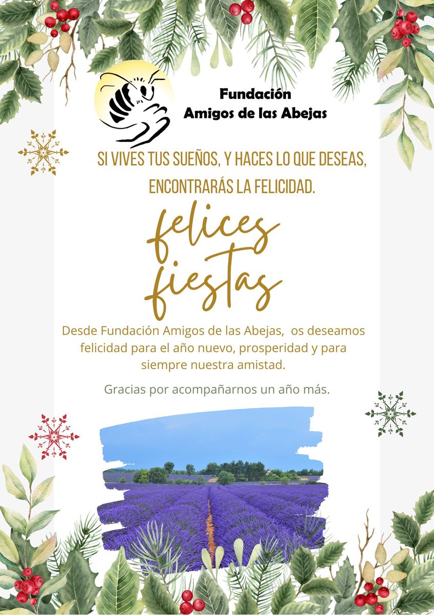Desde la Fundación Amigos de las Abejas os deseamos unas Navidades llenas de dulzura, felicidad y paz y así afrontar los retos de la próxima temporada con mucha ilusión.