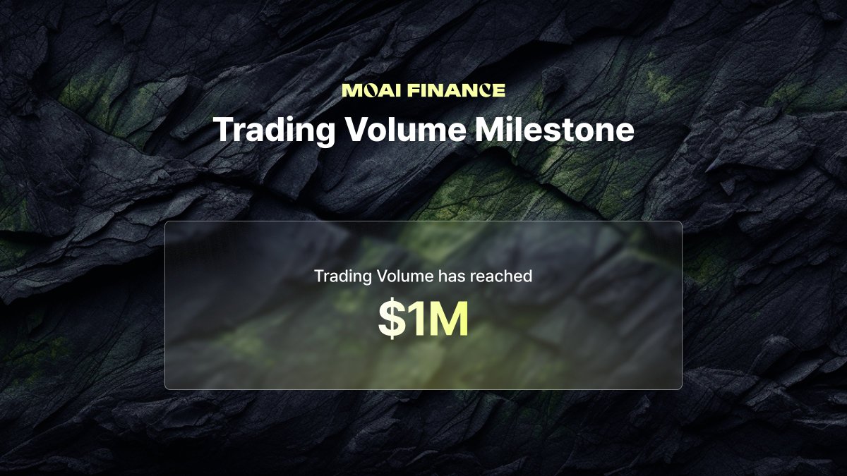 🚀 Exciting News! 🎉 🗿Moai Finance has reached a milestone of $1 million in trading volume! 📈 Thank you to our incredible community and users for your support. 🌐💰 #MoaiFinance #Crypto #DEX #TradingVolume #Futureverse $ROOT $XRP #XRPL