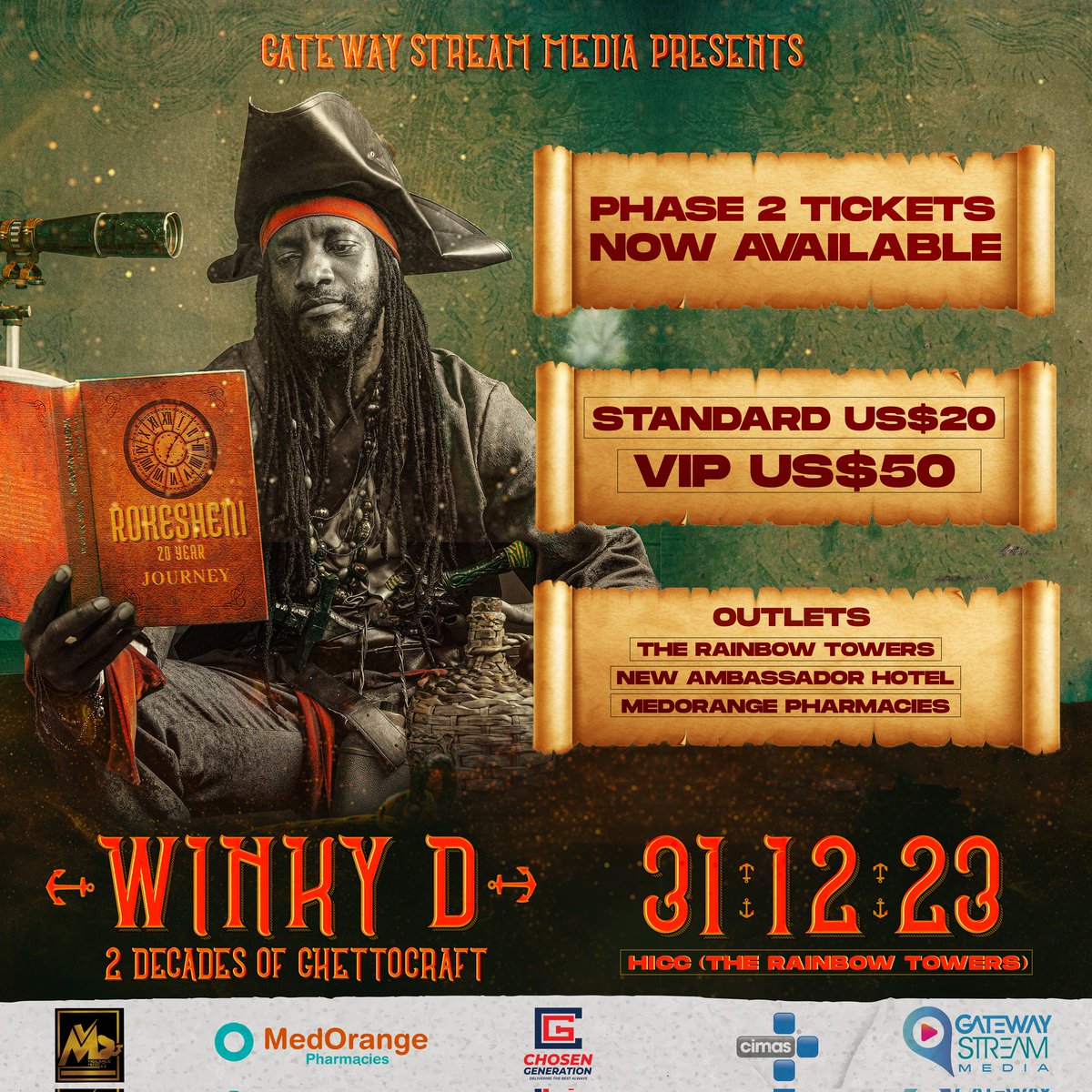 TICKETS NOW AVAILABLE 
Locations: Rainbow Towers Hotel, MedOrange Pharmacies and New Ambassador Hotel 
NB// ONLY BUY  TICKETS FROM THESE DESIGNATED AREAS