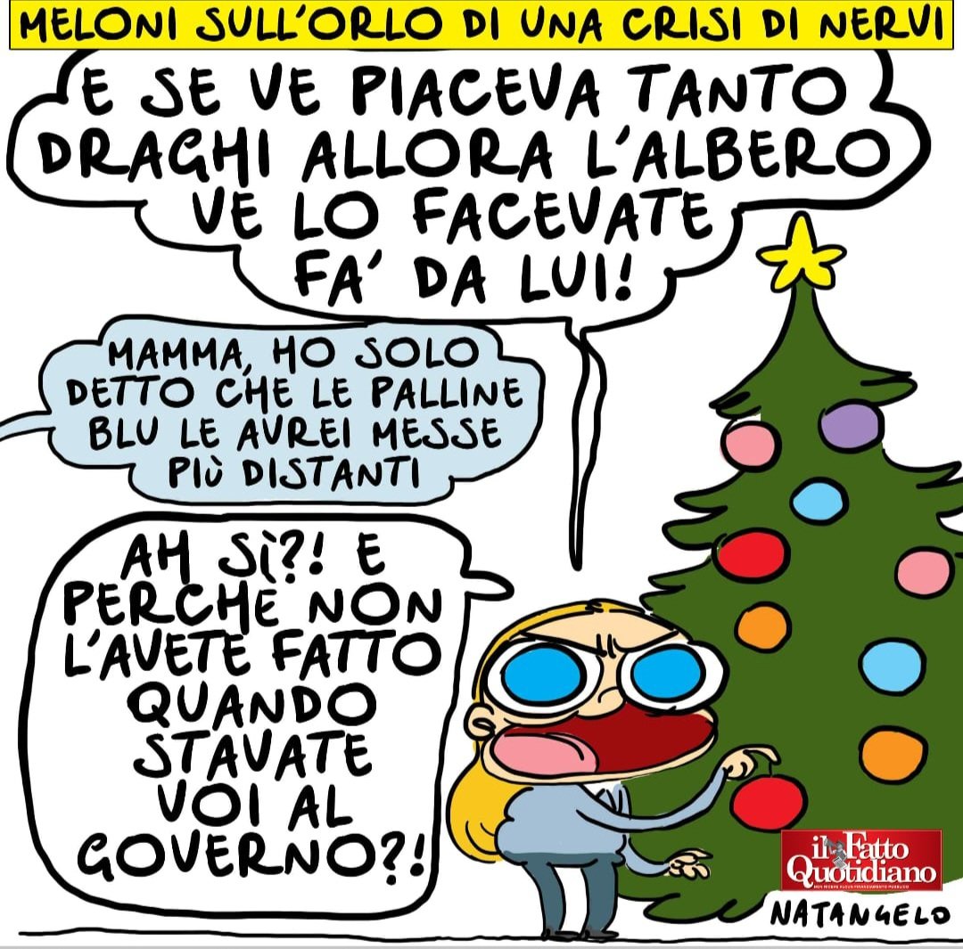 Non le si può più dire niente - la mia vignetta per la prima pagina de Il Fatto Quotidiano oggi in edicola!

#meloni #draghi #manovra <a href="/fattoquotidiano/">Il Fatto Quotidiano</a> #vignetta #fumetto #memeitaliani #umorismo #satira #humor #natangelo