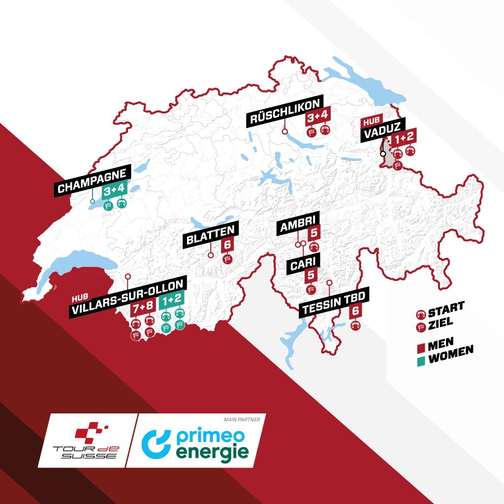 The Tour de Suisse 2024 is taking shape😍💯 Read more about the latest host cities➡️bit.ly/TdS2024_NewHos…