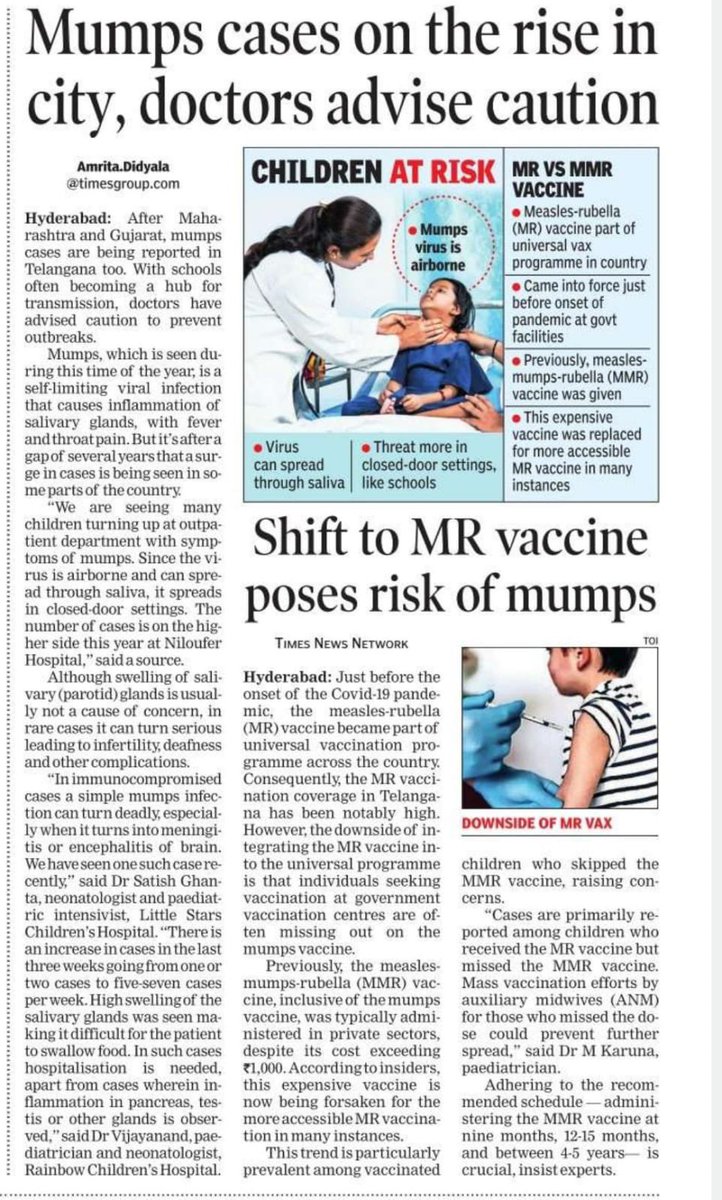 srikant09214163's tweet photo. @PMOIndia @mansukhmandviya @MoHFW_INDIA @iapindia @iaptcb #MumpsOutbreak
Children across the country are suffering with MUMPS.Request to replace MR vaccine with MMR vaccine to protect our children from MUMPS which can be fatal too. When the west is doing why can’t we https://t.co/d11yBgtsAG