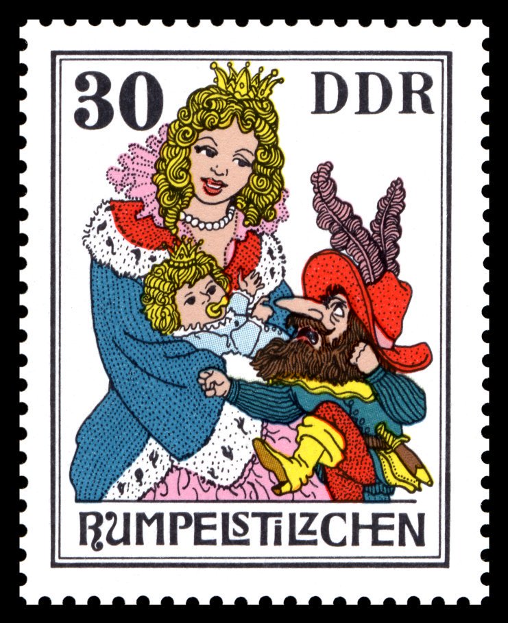 14 December 1976: stamps issued in the GDR depicting scenes from Rumpelstiltskin