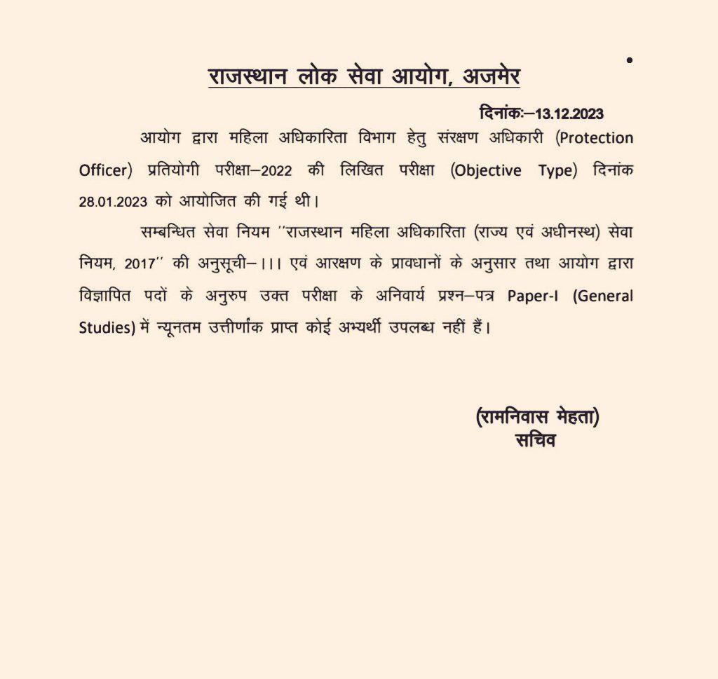 jnvu_mahendra's tweet image. ओ के मज्जो है राजस्थान वासियों😏😯😯
RPSC की इस भर्ती परीक्षा में एक भी अभ्यर्थी पास नहीं हुआ। 100% Fail हो गये।#protection_officer #संरक्षण_अधिकारी 
#महिला_अधिकारिता_विभाग #आरपीएससी #RPSC #RPSC_RESULT #RAJASTHAN #शिक्षा #EDUCATION #rpsc #Exams
#vacancy