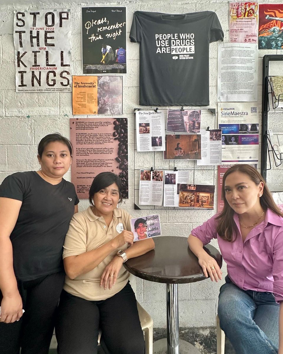iamkarendavila's tweet photo. A MUST VISIT ☕️ Check out the Silingan Coffee Shop in Cubao Expo, owned by mothers, wives & daughters of the victims of EJK during former President Duterte’s war on drugs.

Here, they don’t just serve good coffee, they share their stories to keep the memory of their loved ones alive.

Follow them on IG - Silingan Coffee