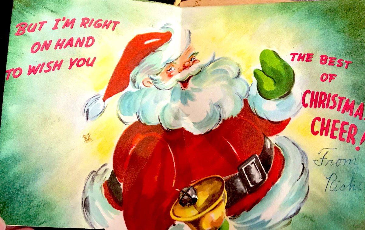 ‘MAY HAVE BEEN A-NAPPIN’
🎅🏻

Santa Claus Christmas Card from the 1950s
#SantaClaus @santaclauses