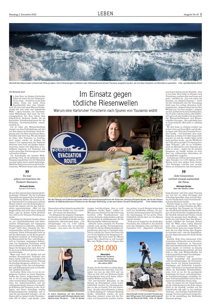 1-paged article about my research and the goals 
of #NaturalHazards related studies in the newspaper BNN. 🌊🌊
#tsunami #research #CoastalHazards #FlumeExperimemts #FieldWork