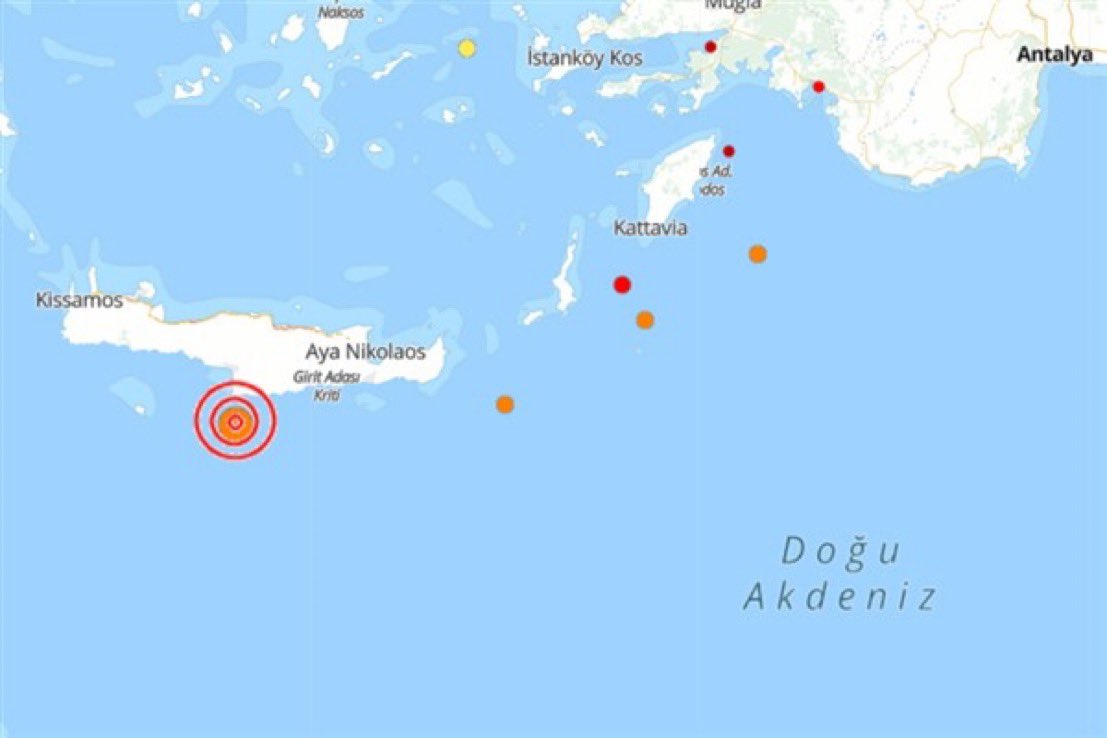 Akdeniz açıklarında 4.0 büyüklüğünde deprem oldu.
