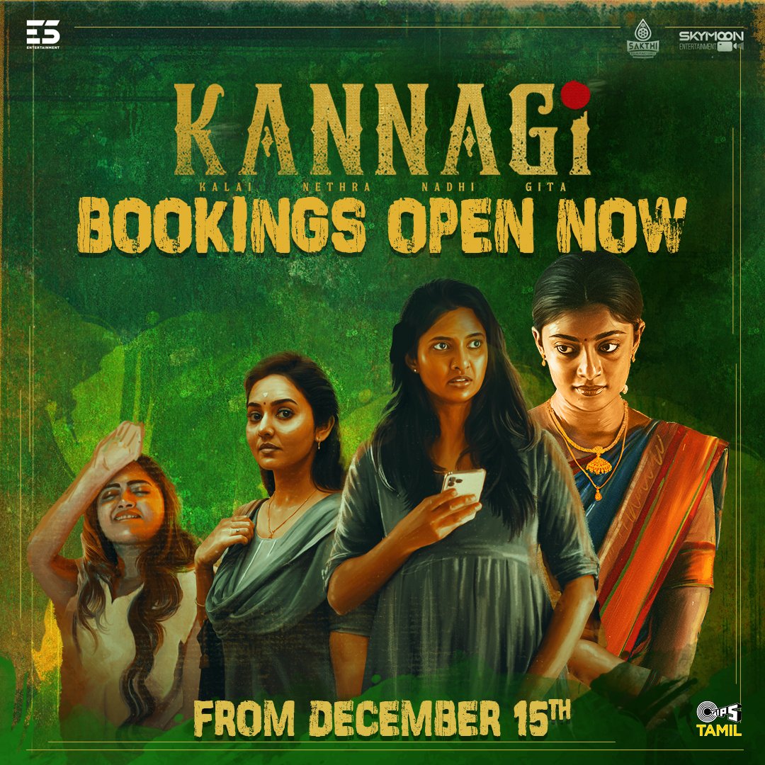 Skymoon_entertainment (@skymoonent) on Twitter photo Book your tickets for a powerful ride with <a href="/iKeerthiPandian/">Keerthi Pandiyan</a> <a href="/Ammu_Abhirami/">AmmuAbhirami</a> <a href="/shaalinofficial/">Shaalin Zoya</a> <a href="/vidya_pradeep01/">Dr. Vidya Pradeep</a>
#KannagiFromTomorrow Bookings open now!
<a href="/Yechuofficial/">Yashwanth Kishore</a>
<a href="/vetri_artist/">Vetri</a> <a href="/adheshwar/">Adhesh Sudhakar</a>
<a href="/shaanrahman/">Shaan Rahman</a>
<a href="/ramji_ragebe1/">Ramji</a>
<a href="/E5ntertainment/">E5 Entertainment</a> <a href="/Skymoonent/">Skymoon_entertainment</a> <a href="/SakthiFilmFctry/">Sakthi Film Factory</a> <a href="/viyaki_s/">Viyaki</a> Book your tickets for a powerful ride with <a href="/iKeerthiPandian/">Keerthi Pandiyan</a> <a href="/Ammu_Abhirami/">AmmuAbhirami</a> <a href="/shaalinofficial/">Shaalin Zoya</a> <a href="/vidya_pradeep01/">Dr. Vidya Pradeep</a>
#KannagiFromTomorrow Bookings open now!
<a href="/Yechuofficial/">Yashwanth Kishore</a>
<a href="/vetri_artist/">Vetri</a> <a href="/adheshwar/">Adhesh Sudhakar</a>
<a href="/shaanrahman/">Shaan Rahman</a>
<a href="/ramji_ragebe1/">Ramji</a>
<a href="/E5ntertainment/">E5 Entertainment</a> <a href="/Skymoonent/">Skymoon_entertainment</a> <a href="/SakthiFilmFctry/">Sakthi Film Factory</a> <a href="/viyaki_s/">Viyaki</a>