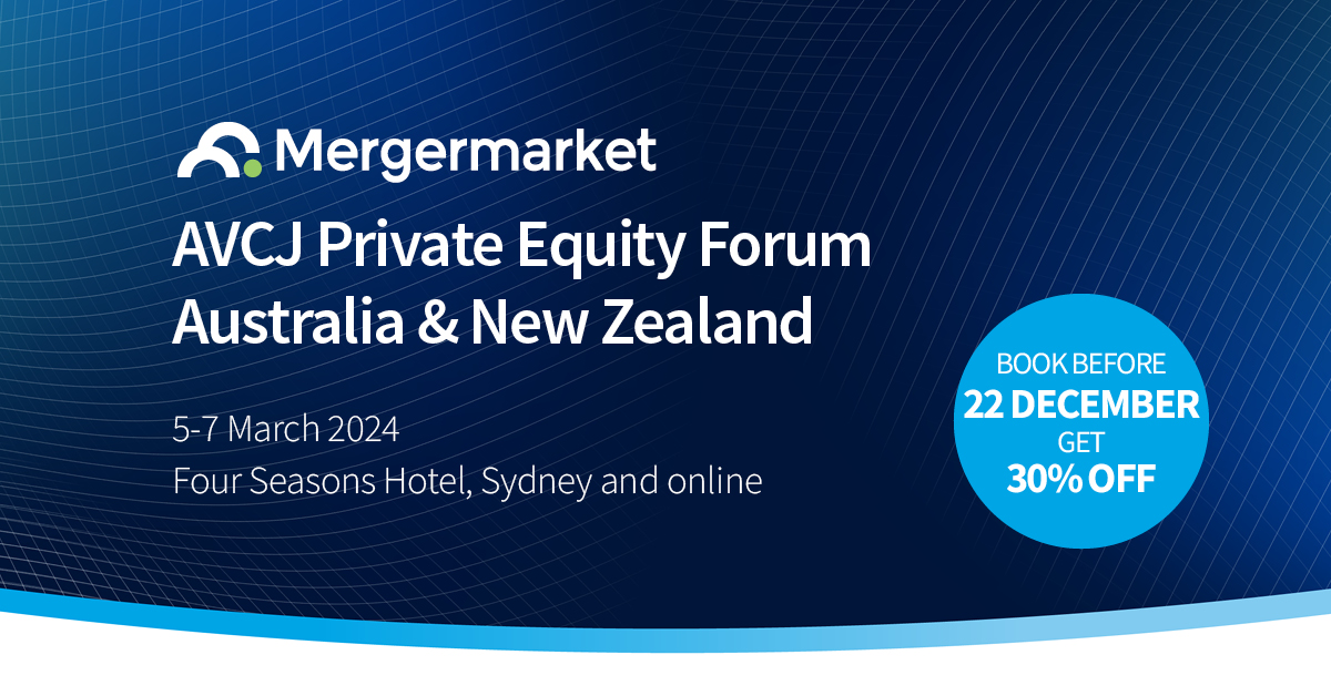 Join the upcoming AVCJ Private Equity Forum Australia &amp; New Zealand to hear from top investors on how to navigate the Australasian private equity markets. 
Book before 22 December &amp; SAVE 30%: shorturl.at/bqS17
#AVCJANZ