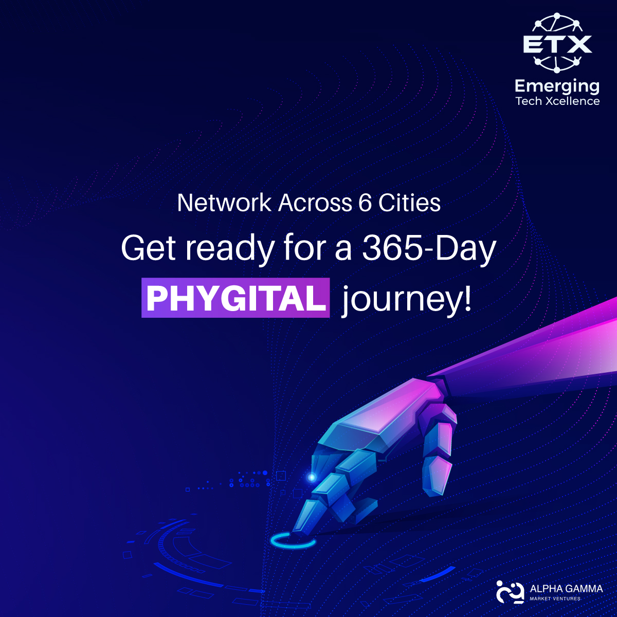Alpha_GammaMV's tweet image. Unveiling AlphaGamma’s ETX 2024, India’s exclusive B2B Digital Transformation event series in 6 major cities &amp;amp; virtual sessions. 
Join the networking revolution!   Excited to know more?  Follow: alphagamma.in 
#ETX2024 #NetworkingWithAPurpose #AlphaGamma