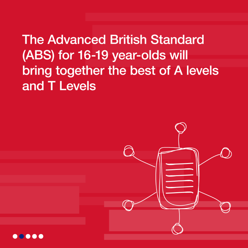 educationgovuk's tweet photo. The new Advanced British Standard recently announced by @RishiSunak and @GillianKeegan will bring together the best of academic and technical education.
This is a long-term decision that will improve our education system for decades to come.