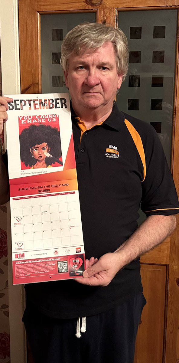 We are immensely proud to support <a href="/SRTRC_England/">Show Racism the Red Card</a> 🟥⚽️, and thank them for mentioning our region during the month of September in their 2024 Calendar! @GMB_union_NWI <a href="/GedGrebby/">Ged Grebby</a> <a href="/GMBCouncillors/">GMB Councillors Network</a>