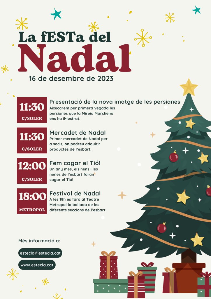 Des de l’Esbart Santa Tecla volem compartir un any més la fESTa del Nadal amb tots i totes! Ens hi acompanyeu?

#estecla #tarragona #nadal