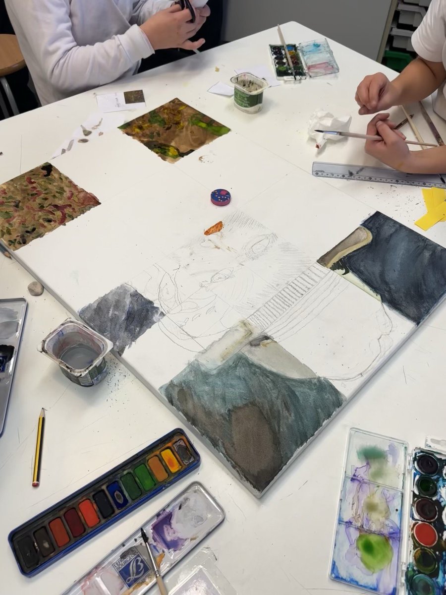 Collaborative square dance! Portrait grid method with Year 7s