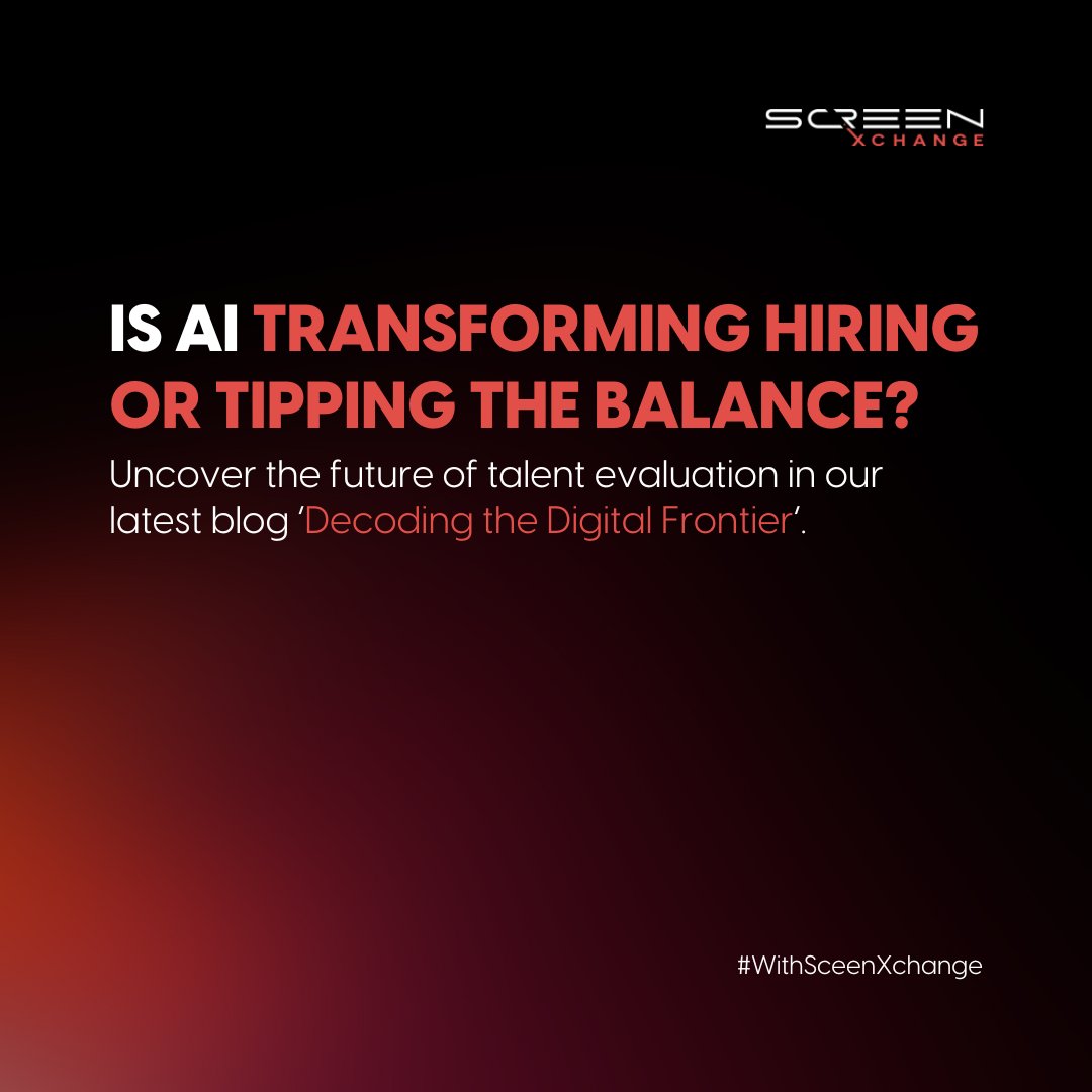 Embrace the future of hiring with AI! 'Decoding the Digital Frontier' explores the impact of technology on talent evaluation. How can innovation meet ethical standards? Dive in now: hubs.ly/Q02ckcfd0
#AIinHiring #TechInnovation #WithScreenXchange