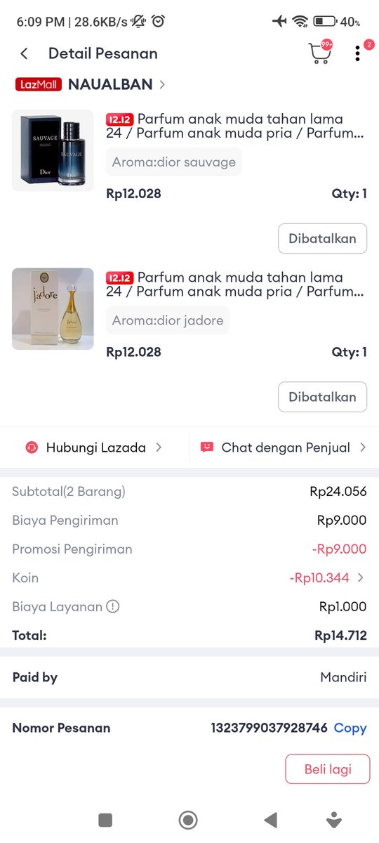 muhammadfaiiz_'s tweet photo. Hingga saat ini, saya belum mendapatkan jawaban oleh pihak @LazadaID @Lazadacare_ID. Berikut saya lampirkan bukti pembayaran dan pembelian di Lazada.
Mohon dengan segera di proses kendala saya @bankmandiri @LazadaID @Lazadacare_ID https://t.co/F6HdhhwmH8