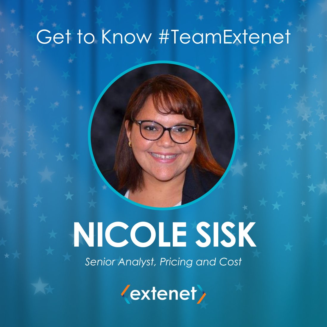 ExtenetSystems's tweet photo. 💫 Congratulations Nicole Sisk, a Q3 Employee Recognition winner, and our latest Get to Know Extenet feature! Her teamwork and innovative spirit make her an invaluable asset!
Learn more: https://t.co/7EBBw7TtJg
#WorkCulture #LifeAtExtenet #TeamExtenet https://t.co/DR26M9wSKb