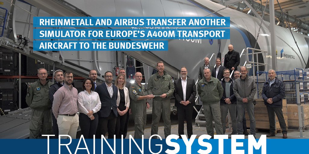 #Rheinmetall and @Airbus transfer another simulator for Europe’s #A400M transport #aircraft to the #Bundeswehr rheinmetall.com/en/media/news-… #Defence #Military #AirForce