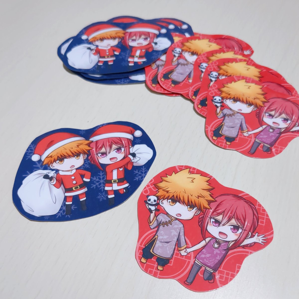 1girl 1boy chinese clothes china dress chibi red hair dress  illustration images