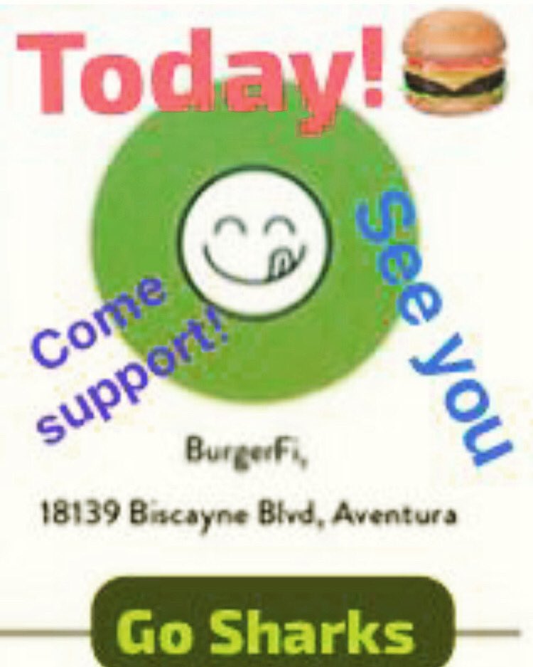 Calling all ATM Sharks! 
Let’s support our school! 
See you today at BurgerFi !
18139 Biscayne Blvd, Aventura
