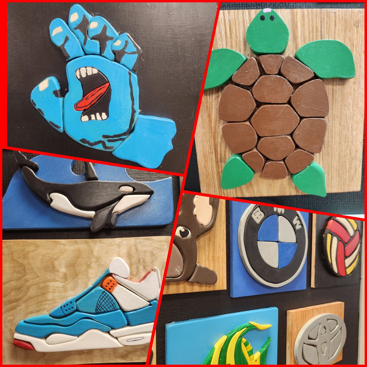 Intarsia in woodworking- so beautiful, and so detailed. Our students and teachers amaze me every day! #intarsia #wearecbe