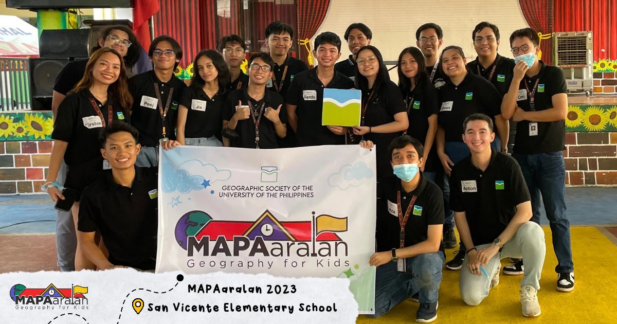 GeogSocUP's tweet photo. Last December 11, 2023, the Geographic Society of the University of the Philippines conducted the second iteration of its newest flagship event, "MAPAaralan: Geography for Kids" on San Vicente Elementary School, Quezon City.
#MAPAaralan
#KulayanNatinAngMundo
#PadayonGeografia https://t.co/rq7JpqRb4I